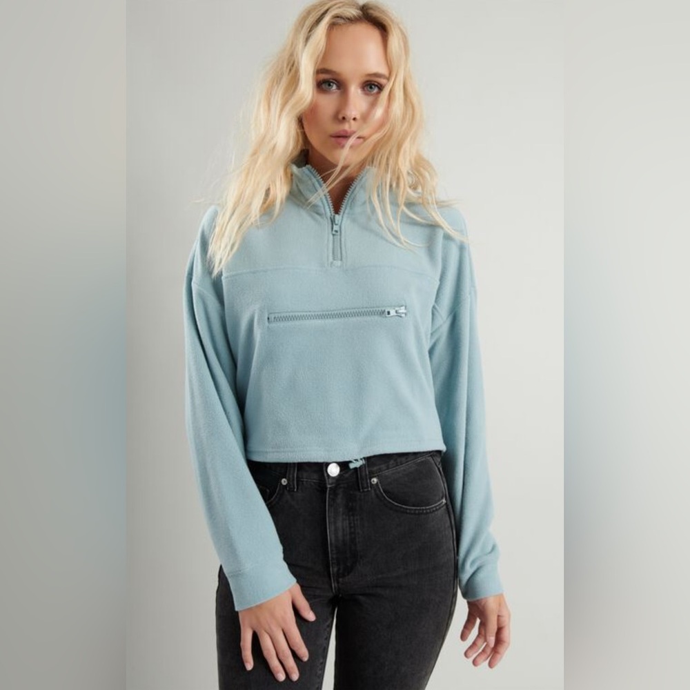 Garage Blue Half-Zip Polar Sweatshirt